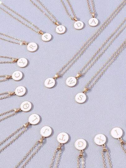 时尚 A-Z 26 个字母项链，精致首字母名字锁骨链项链，女士时尚珠宝项圈礼物，非常适合母亲节