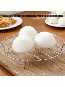1pc Cooking Rack Round Stainless Steel, Steamer Rack. KitchenTools, High Foot Steaming Rack, Four-Cornered CookingSteamer, Steaming Rack,Kitchen Tools,KitchenSupplies,Food,Kitchen,Travel,Kitchen Ltems,Kitchen Tools,Kitchen Things