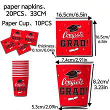 30pcs/Set Party Disposable Paper Napkins, Cups, 6 Colors (20pcs Napkins, 10pcs Cups), Suitable For Theme Parties, Gatherings, Daily Use, Home