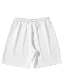 Men's Casual Solid Color Sports Bermuda Shorts, Summer - White - View 2