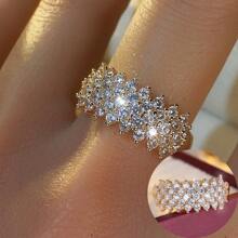 1pc Women's Fashion Luxury Zirconia Ring, High-End Party Jewelry, Holiday Gift