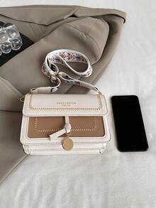 Túi xách nữ thời trang, túi đeo chéo đa năng kiểu dáng mới, phong cách thường ngày, thiết kế phối màu, túi vuông nhỏ gọn, dây đeo rộng, phù hợp cho các bữa tiệc, hẹn hò, đi học, hoạt động ngoài trời và là một món quà tuyệt vời. - trắng - Xem 9