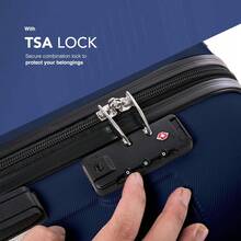 Travel Suitcase Set - Skywander 2-Piece Hard Shell Luggage, 20" & 24" Strong & Lightweight With Secure TSA Lock, Smooth 360° Wheels & Resilient Handle - Airline Approved - Midnight Blue - View 11