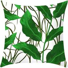 Throw Pillow Covers Summer Green Leaf Pillows For Couch Throw Pillows For Couch Square Throw Pillow Cover For Sofa Bedroom Car Home Decor,18x18Inch - A - View 1