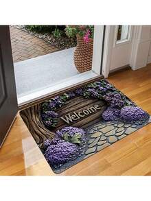 1PC Lavender Welcome Logo Outdoor Entry Mat - Durable Non Slip Entrance Carpet, Crystal Velvet Suitable For Courtyard, Balcony, Living Room, Bathroom - Elegant Home Decor In Multiple Sizes - Multicolor - View 16
