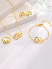 1 Set Youth Style Butterfly Minimalist Necklace, Earrings, Bracelet, Ring Jewelry Set - Multicolor - View 11