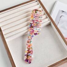 1 Stück Mehrfarbig Breitzahn Haarbürste aus Acetatplastik mit Griff, 18 cm tragbarer Haarstyling-Kamm, geeignet für verschiedene Anwendungen, niedliches Pflege-Werkzeug-Geschenk, Lässig