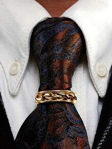 1pc Fashionable Rope Knot Men Tie Clip, Gold/Silver Vintage Tie Ring Clasp, Copper Material, Infinity Symbol, Eternal Love, Suitable For Men Daily Wear Men Necktie - Eternal Love - View 13