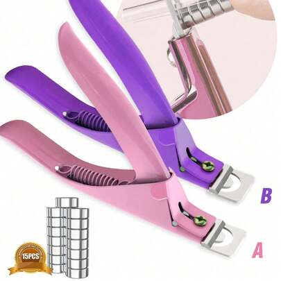 Magnetic Nail Clippers, Acrylic Nail Clippers, Artificial Nail Trimmer, Sharp Blade Manicure Pedicure Scissors, Suitable For Salon And Home Nail Care, Adjustable Size Magnetic Nail Clippers, Suitable For Acrylic Nails - Pink, Purple Nail Clippers, Manicure Tools, Nail Care Supplies, Nail Clippers, Manicure Tools