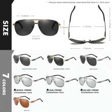 Retro Men's Pilot Metal Polarized Fashion Glasses Fashion Elegant Fashion Glasses Popular Mirror Stylish Lens Driving Bicycle Outdoor Activities Fishing Sports Fashion Glasses For Summer Beach Vacation,Outdoor,Travel
