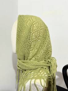 1 件男士流苏围巾，休闲面罩头饰，街头潮流朋克保暖柔软披肩百搭三角头巾，适合情侣礼物