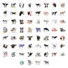 60 Peças Adesivos com Estampa de Vaca, Desenho Fofo de Vaca para Case de Celular, Laptop, iPad, Diário, Decoração de Copo de Bebida e Projetos DIY, Material Escolar, Volta às Aulas