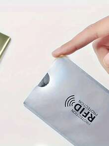 10 piezas de fundas protectoras contra escaneo, magnéticas, antirrobo y antiescáner RFID/NFC, de aluminio, para proteger tarjetas bancarias y de identificación - Multicolor - Ver 5