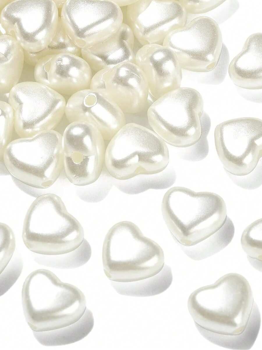200/100 颗珍珠心形珠子，适用于项链、手链、工艺品、婚礼装饰、珠宝 DIY - 愛心 - 查看 1