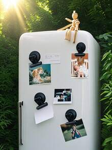 1 pieza/4 piezas/8 piezas Clips magnéticos redondos, adecuados para decorar el refrigerador, pueden sujetar fotos, notas, llaves, etc. - Multicolor - Ver 3