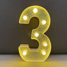 1 set 1-100 ans 21,8 cm Bougie d'anniversaire à led et paillettes argentées, lampe de numéro pour fiançailles/mariage/anniversaire, décoration d'éclairage de fête d'anniversaire