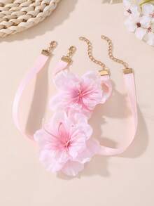 2pcs/4pcs Girls Artificial Flower Necklace And Bracelet Set, Decoration For Vacation & Daily Outfits - Multicolor - View 8