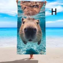 1 Pc Creative Popular Printed Beach Towel, Soft & Comfortable, Lightweight, Sand Proof, Super Absorbent Beach Blanket, Suitable For Travel, Swimming, Surfing, Yoga, Camping, Sunbathing, Beach Accessories, Outdoor Travel Essential Gift