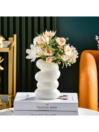 New Plastic Spiral Vase, Nordic Creative Flower Arrangement, Container Ornaments, Dry Wet Imitation Glaze, Melamine Pot Home Room Glass Vase view 5