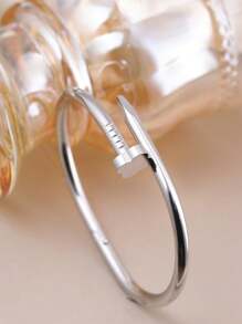 3pcs Fashion 18K Gold Plated Stainless Steel Four-Leaf Clover Nail Bracelet, Suitable For Women's Party, Daily Wear, European And American Style, Personalized, Generous, Luxury Cubic Zirconia Wristband, Wedding Jewelry Set, Gift For Girls, Women, Relatives, Friends, Beautiful Wedding, Birthday, Valentine's Day, Mom, Mother, Mother's Day, Gift