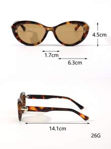 1 Paar Damen Katzenaugen-Leoparden-Muster Vintage vielseitige Straßenmode Modebrillen für Sommer Strand Urlaub, Outdoor, Reisen