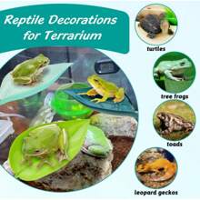 Reptile Climbing Leaf Decor, Gecko, Tree Frog, Snail, Lizard Terrarium Landscaping With Suction Cup Artificial Leaves