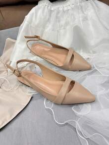 Elegant Girls' Flat Shoes, Simple Design Suitable For Teenage Casual, Daily And School Wear, Versatile - Apricot - View 3