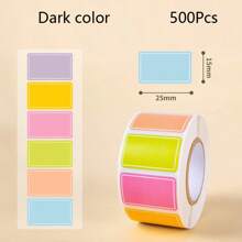 Approx. 500pcs Colorful Label Stickers, Waterproof Self-Adhesive Labels For Handwritten Names, Index Stickers, Storage & Organization,School Supplies,Back To School
