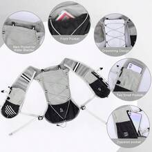 Hydration Running Vest Backpack(Only Backpack Without Bladder),Lightweight 5L Running Backpack,Camel Hydration Backpack Water Backpack,Breathable, Adjustable, Reflective Running Hydration Vest, For Cycling, Race, Hiking - Gray Classic - View 4