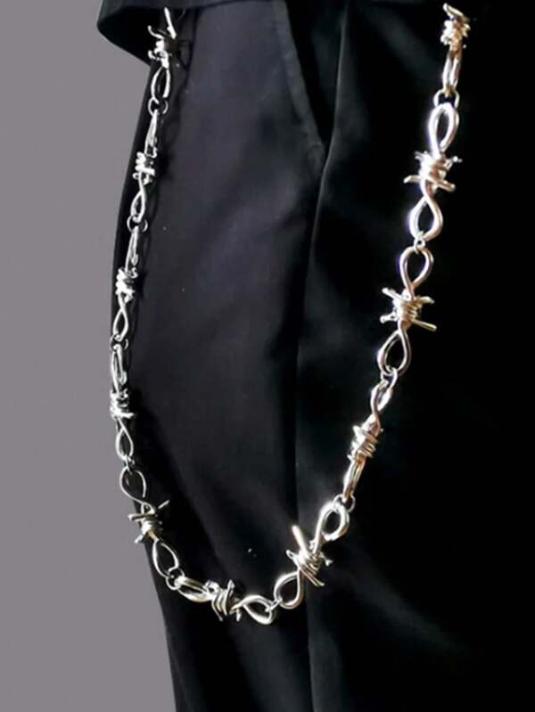 1pc Punk Estilo Espinho Corrente Cintura Corrente, Exagerado Legal Acessório