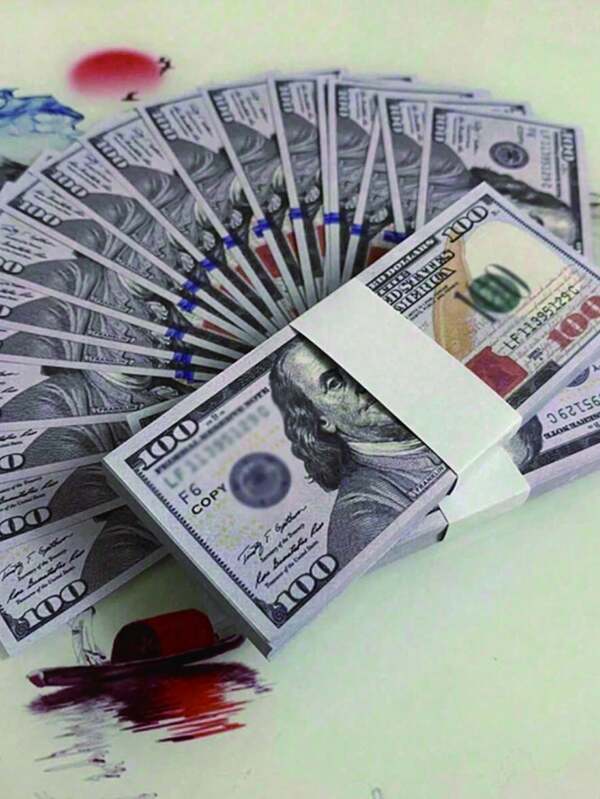 100 Stück 156*66mm Blüte Banknoten. Beste Reproduktion, geeignet für Fotografie, zum Necken von Familie und Freunden, Spiele und Partys, Stückelung von 100, 50, 20, 10, 5, 2, 1, Filmrequisiten, Partyspiele, Zaubertricks, Partydekoration, Streichgeschenke, Origami-Basteleien
