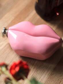 1pc Stainless Steel Lips Shaped Mini Portable Hip Flask, Creative Alcohol Bottle - Multicolor - View 4