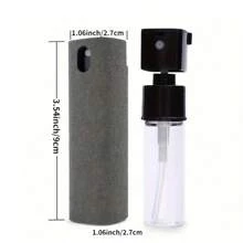 1 Set Of Cleaning Solution And Ultra-Fine Fiber Cloth - Portable Spray And Wipe For Phones, Computers, Glasses - TSA Compliant Size, Alcohol And Ammonia-Free (Empty Bottle, No Liquid)