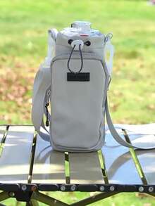 Unisex Black Crossbody Water Bottle Holder With Adjustable Strap & Multiple Compartments - Hands-Free Portable Phone Case For Travel, Hiking, Cycling Accessories - Multicolor - View 7