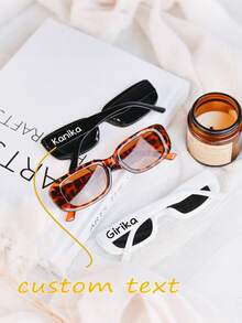 5 件/3 件/1 件个性化字母/数字字母印花时尚眼镜，豹纹户外防紫外线眼镜，适合单身派对、婚礼、海滩度假、休闲购物、女孩、妈妈、女友礼物 - 彩色 - 查看 12