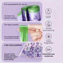 100pcs Lavender Scented Drawstring Trash Bags, Extra Large Size, Thicker, Multi-Purpose High Density Polyethylene Disposable Odor-Repelling Garbage Bags For Kitchen, Bathroom, Bedroom, Living Room, Restroom