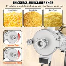 Electric Grain Mill Grinder, 3000W Spice Grinders, Commercial Corn Mill With Funnel, Thickness Adjustable Powder Machine, Heavy Duty Feed Flour Cereal Mill Wheat Grinders, Dry & Wet Grinder - aluminum Dry & Wet Grinder - 查看 5
