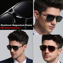 Retro Men's Pilot Metal Polarized Fashion Glasses Fashion Elegant Fashion Glasses Popular Mirror Stylish Lens Driving Bicycle Outdoor Activities Fishing Sports Fashion Glasses For Summer Beach Vacation,Outdoor,Travel