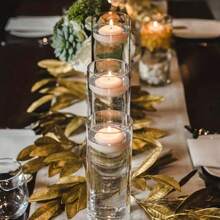 3 buc vaze cilindrice de sticlă pentru decorațiuni de masă centrale, vază de flori de sticlă pentru centre de nuntă, vaze mici pentru flori vaze cu muguri, aranjament floral ghiveci decorativ, lotus verde, floare falsă, imitație de floare, vază de bricolaj