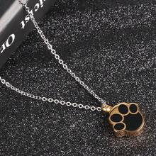Collar relicario para cenizas de mascotas, colgante en forma de huella y urna, color dorado. - Dorado - Ver 4