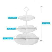 1/3pcs 3-Layer White (Flower Shaped)/Pink (Heart-Shaped) Cake Rack, Cookie Tray, And Cupcake Tower, Perfect For Weddings, Graduation Parties, And Other Occasions. Perfect Cake And Cookie Rack