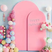 3 件拱门背景，5.9 英尺、6.56 英尺、7.2 英尺，粉色婚礼拱门罩，2 片聚酯拱门背景，适合生日派对、婚礼、拱门支架装饰（不含拱门，仅含织物背景）用途广泛，适用于婚礼、生日、周年纪念、毕业典礼和派对装饰 | 现代拱门罩 | 织物、婚礼装饰