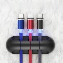 3 Peças Organizador de Cabo de Silicone com Vários Slots, Organizador de Cabo Autoadesivo para Energia, Mouse, Fone de Ouvido e Carregamento de Celular - Ideal para Escritório, Casa, Carro, Dispositivo de Enrolamento, Suporte de Fio para Criado-Mudo, Acessório