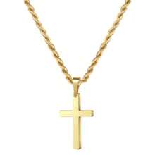 Stainless Steel Personalized Titanium Steel Cross Pendant Necklace - Solid Color Cross Single Layer Chain - View 7