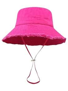 1pc Women's Drawstring Fur Edge Bucket Hat Soft Fabric Windproof Sunshade Outdoor Fashion Elegant Gift - Multicolor - View 13