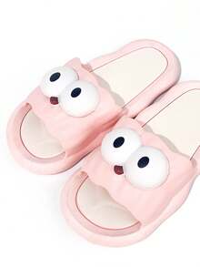 2025 New Big Eyes Cartoon Comfortable Slippers, Indoor Outdoor Non-Slip Comfortable Odor Resistant Unisex House Slippers - Pink - View 4