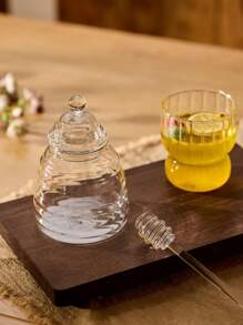 Cirelle 1 borcan de miere cu lingură și capac, vas de miere din sticlă cu 17 compartimente în formă de fagure, potrivit pentru bucătăria de acasă, restaurant, cafenea, articole esențiale Rama Kitchen, utilizare în bucătărie, consumabile pentru restaurante de înaltă calitate, cadou de casă nouă, utilizare la petreceri, cină în familie, utilizare la ceaiul de după-amiază