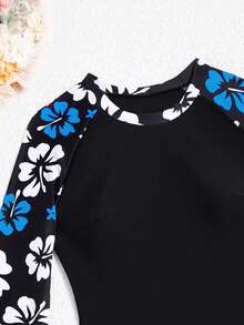 Set de 2 piezas Nuevo traje de baño de manga larga popular con shorts de tabla - Multicolor - Ver 5