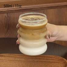 Set de 1-2-4 tazas de vidrio espiral de 350ml y 500ml, tazas de vidrio de borosilicato alto para café con hielo, té con leche, jugo y bebidas, tazas con diseño de oruga, aptas para matcha, té, leche, bebidas frías, jugo, aplicables para el regreso a la escuela y las temporadas de invierno/verano