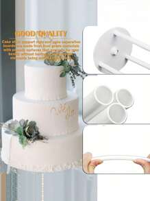 4 Peças (1 Gaxeta, 3 Canudos), Conjunto de Armação de Suporte de Camadas de Bolo, Base de Bolo Reutilizável e Haste de Pino de Bolo, Usado para Estrutura de Bolo de Camadas e Suspensão de Empilhamento de Bolo, Suporte Multiuso de Armação para Bolo